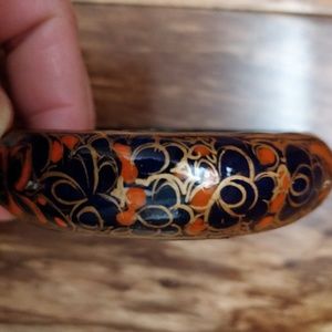 Hand painted wood bangle